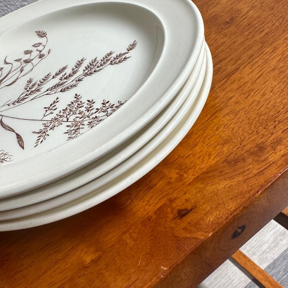 Set of 4 Vintage J & G Meakin England Windswept Brown 7in Plates Antique - Picture 3 of 5